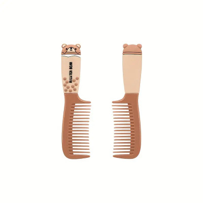 Cute Bear Decor Hair Brush Wet Or Dry Hair Brush Detangling Hair Comb Hairdressing Comb